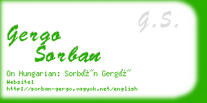 gergo sorban business card